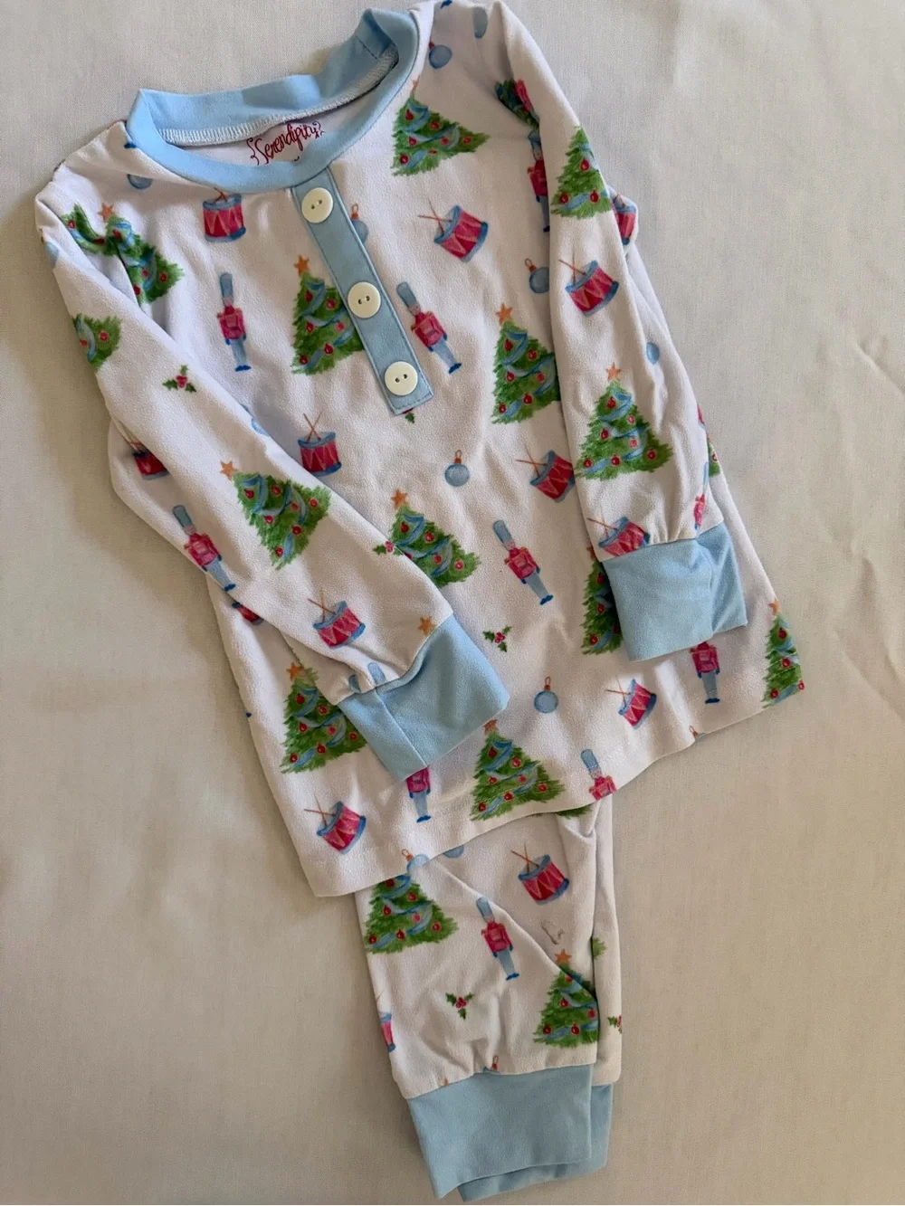 Christmas Holiday Kids Pajama Set — Multi-Color Seasonal Prints 2T
